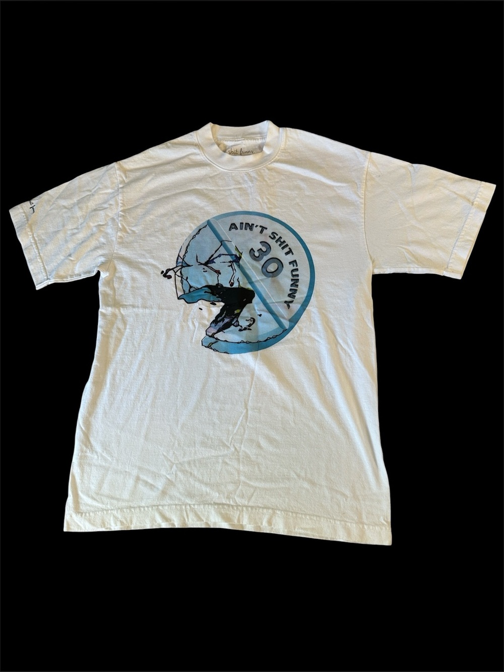 Ain’t Shit Funny Blue Emblem Graphic Tee